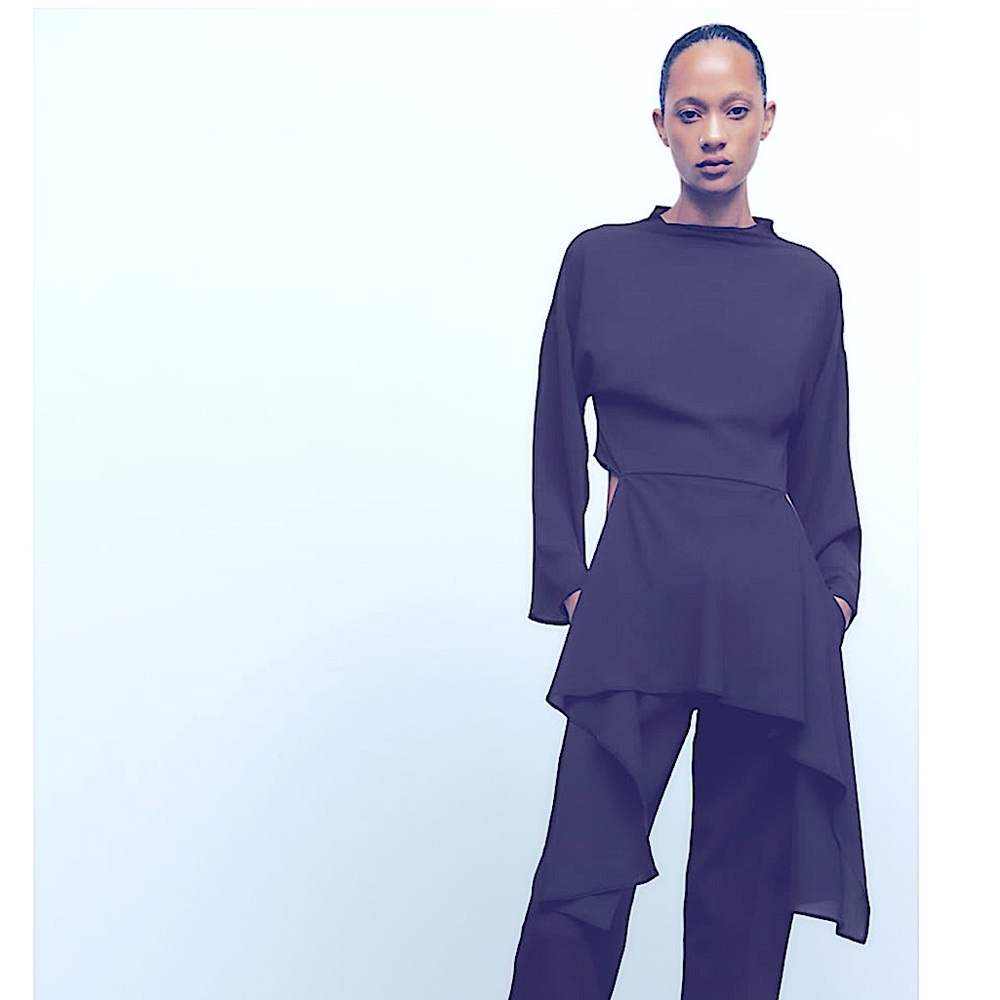 Zara Asymmetric Flowy Top